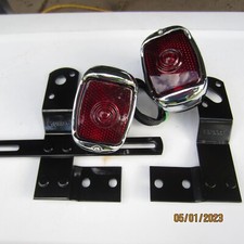1940-53 Chevy truck taillights, black housing and brackets 12 VOLT. picture