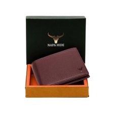 NAPA HIDE Genuine Leather Bifold Wallets For Men RFID Blocking Men's Wallet.. picture
