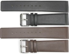 Genuine Leather Band fits Skagen Watch Black & Brown Flat 22MM Screw Fitting picture