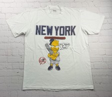 Vintage 1989 New York Yankees BART Simpson Graphic T-Shirt Single Stitch - Sz L picture