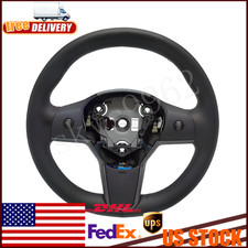 New Driver Heated Leather Steering Wheel Black 1490214-00-B For Tesla Model 3 Y picture