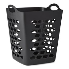 Mainstays Flexible Square Laundry Hamper, Black Plastic. picture