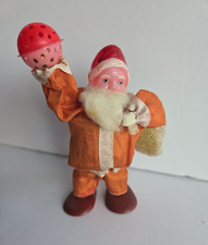 VTG Bell Ringing Santa Claus KYO Japan Wind Up Toy RARE Christmas 1947-52 picture