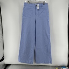 Loft Ann Taylor Pants Women 8 Blue Wide Leg Trousers Jeans Career $89.95 picture