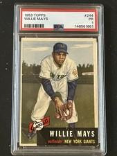 1953 Topps #244 WILLIE MAYS New York Giants  Brand New Label ~ PSA 1 picture