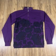 Vintage Spyder Pullover Mens Large Purple 1/4 Zip Fleece Spider Web Graphic Ski picture