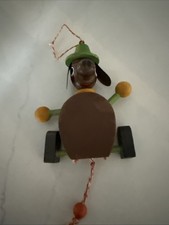 Vintage Wooden Jumping Jack Dog Ornament Hampelmann Pull String Dachshund Folk A picture
