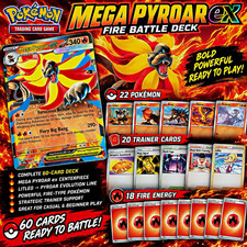 Pokemon TCG 60 Card Fire Deck Mega Pyroar ex Ready to Play Custom Battle Deck picture