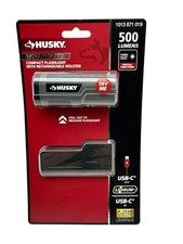 Husky Compact LED Flashlight 500 Lumens USB-C w/ Rechargeable Holster 1013871019 picture