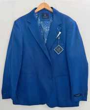 NWT TailorByrd Mens 46R Navy Royal Blue Houndstooth Blazer Sport Coat MSRP $395 picture