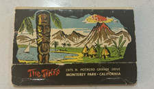 The Tikis Monterey Park CA Vintage Matchbook Full Unstruck 1960s 1970s Retro picture