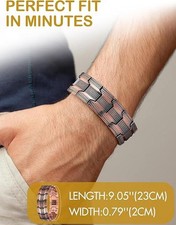 Copper Magnetic Bracelet for Men 3X Strength Magnets Adjustable with Sizing Tool picture