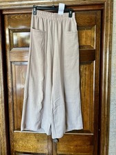 Zenana Small Ash Mocha Woven Airflow Pants elastic waistband with pockets picture