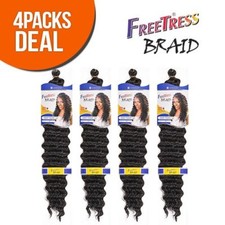 *4-Pack/6-Pack* FREETRESS SYNTHETIC CROCHET BRAIDS - DEEP TWIST BULK 22