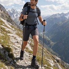 2 Pcs Collapsible Hiking Trekking Poles Lightweight Foldable Walking Sticks USA picture