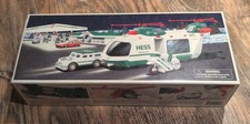 Hess 2001 Toy Truck Helicopter with Motorcycle and Cruiser New in Box MIB picture