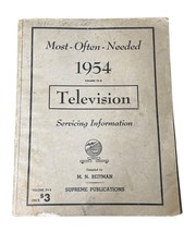 VTG 1954 Television Servicing Information Repair Manual Book Supreme Publication picture
