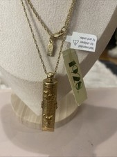 Beautiful flawless 1928 signed long Gold Tone Cat Necklace NWT 🐈 New $78 picture