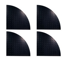 4 Pack 4'x4' Heavy-Duty Black Curved Ground Protection Mats - Diamond Plated picture