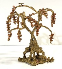 Vintage Hobe Jewelry Tabletop Gilt Metal Tree Sculpture Signed picture