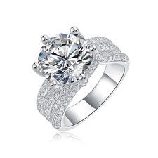 Fifty8 5ct DEW Square Moissanite Ring 925 Silver Eternal Promise picture
