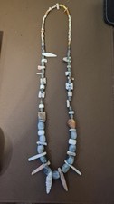 Pre Columbian Beads, Mayan, Olmec, Aztec Necklace, Jade And Spondylus Beads picture