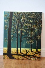 Green Forest Landscape Painting - Original Acrylic Art 16x20” Nature Wall Art picture