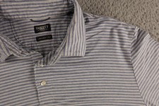 Faherty Reserve Shirt Mens Large Blue Striped Movement Polo Golf Casual Stretch picture