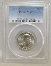 1944-D 25C Washington Quarter PCGS Graded MS67 in Plastic Holder  picture