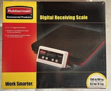 Rubbermaid Commercial FG401088 150 lb Digital Receiving Scale - Black/Red New picture