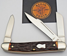 Vintage 1980’s KLEIN TOOLS by Utica Large Stock Knife - Delrin Handles Stainless picture