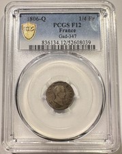 1806 Q Perpignan France 1/4 Franc Napoleon Bonaparte Silver Rare Mintage 8,936 picture