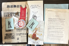 Southland Rebels Adams Elkton MN School LOT Pins Ribbon Newspapers Prom 1970s picture