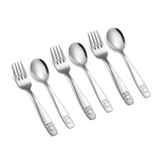 Pimoys 6 Pieces Toddler Utensils Kids Silverware Stainless Steel Toddler Forks | picture