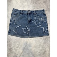 Indie Ashley Mason Denim Skirt Size 7 / 28 Whimsy Y2K Mini picture