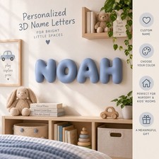 Personalized 3D Wall Bubble Letters, Custom Name Nursery Decor Tranding Matte picture