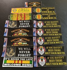 Vintage Vietnam Veteran Bumper Sticker Lot 15 NOS Military Patriotic USA 1999 picture