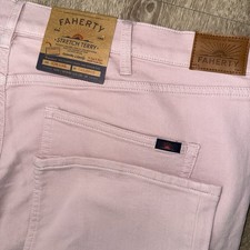 NWT Faherty Stretch Terry 5 Pocket Pants Men’s 42x34 Spring Quartz Pink Tailored picture