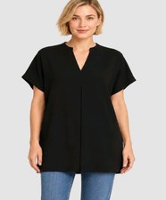 CHICO'S Size 3 (XL 14-16) Black Dolman Tunic Top picture