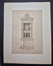 1791 GEORGIAN DATED PRINT John Stowe's Monument Engraved picture