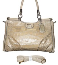 Coach Ashley 2012 Limited Edition Tan Croc Embossed Leather Satchel Crossbody picture