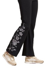 NWT Johnny Was Black Gray Embroidered “Celina High Waist Baby Flare Leggings” M picture