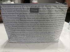 Thirty-One Thermal Insulated Zipper Pouch Inspirational Script Print Bag 14 x 9 picture