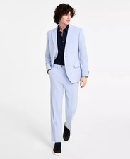 $395 Nautica Men's Light Blue Modern Fit Bi Stretch Suit 42 L 36 x 29 zse1826b picture