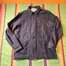 Rogue Territory Supply Jacket Mens L Blue Denim Chore Coat Made in USA RGT picture