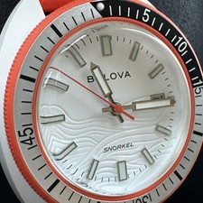 Bulova Men's Snorkel Date Indicator Quartz Orange Watch 41MM 98B448 picture