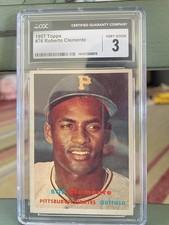 1957 TOPPS #76 ROBERTO CLEMENTE CGC 3 VG HOF picture