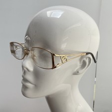 Rare Vtg CHANEL Rhinestone large cc Logo Gold Frame for Eyeglasses/sunglasses picture