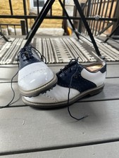 Footjoy Premiere Wilcox - Ostrich Saddle White/Navy - Sz 10M picture