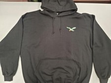 20120 Mens Majestic PHILADELPHIA EAGLES Pullover Hooded Hoodie SWEATSHIRT BLACK picture